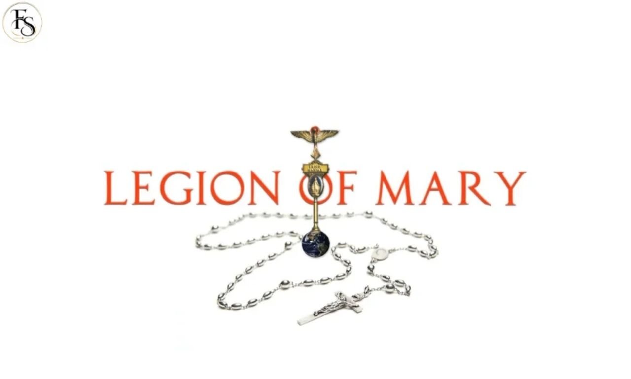 Legion of Mary prayers and Tessera guide covering the Rosary, Catena Legionis, and concluding prayers.